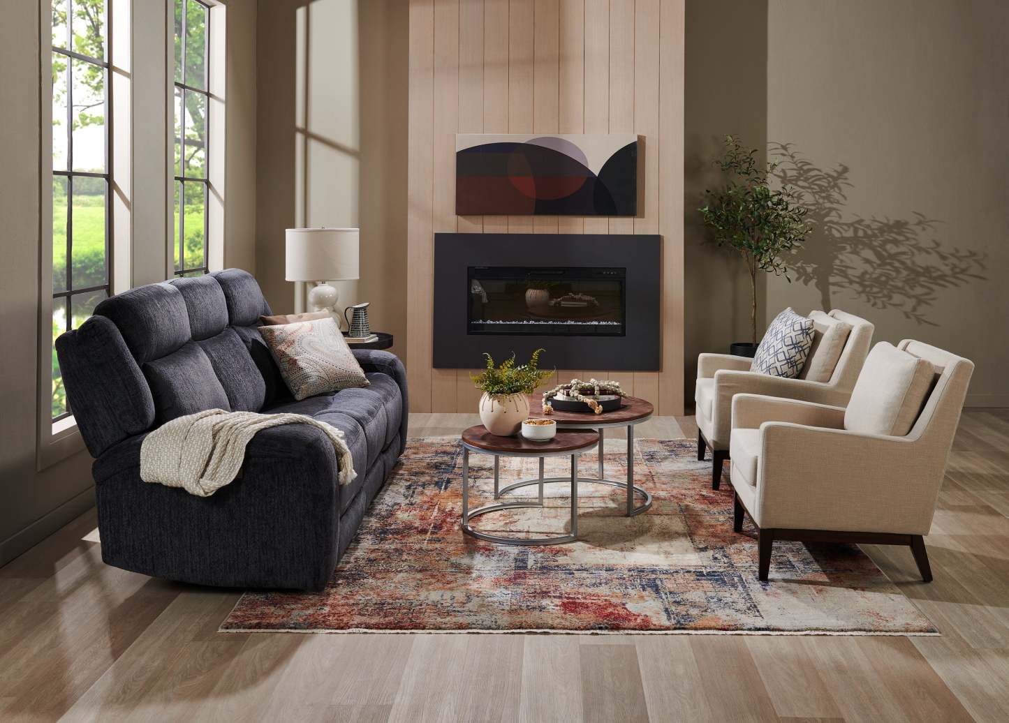 Chaise d'appoint en tissu d'apparence lin avec base en bois Adel 28,5 - Beige | Fauteuil d'appoint Adel de 28,5 po en tissu d'apparence lin avec piètement en bois - beige