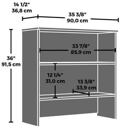 Affirm 35.43 Commercial Grade Bookcase Hutch - Noble Elm|Crédence de style bibliothèque Affirm de 35,43 po de qualité commerciale - orme noble