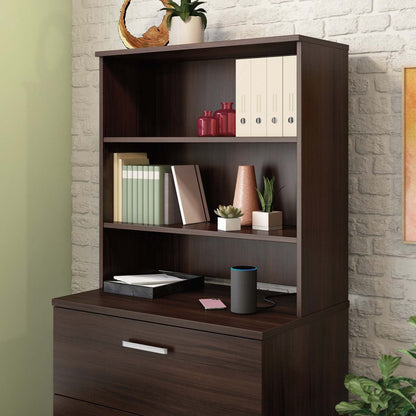 Affirm 35.43 Commercial Grade Bookcase Hutch - Noble Elm|Crédence de style bibliothèque Affirm de 35,43 po de qualité commerciale - orme noble