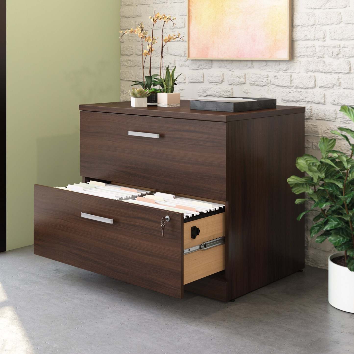Affirm 35.43 Commercial Grade 2-Drawer Filing Cabinet - Noble Elm|Classeur Affirm de 35,43 po de qualité commerciale à 2 tiroirs - orme noble
