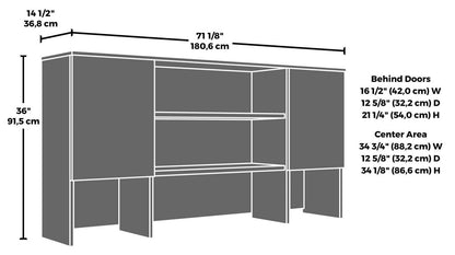 Affirm 71.10 Commercial Grade Storage Hutch with 2 Cabinets - Noble Elm|Crédence de rangement Affirm de 71,10 po de qualité commerciale avec 2 armoires - orme noble