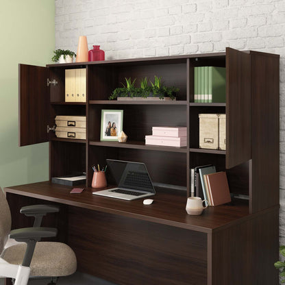 Affirm 71.10 Commercial Grade Storage Hutch with 2 Cabinets - Noble Elm|Crédence de rangement Affirm de 71,10 po de qualité commerciale avec 2 armoires - orme noble