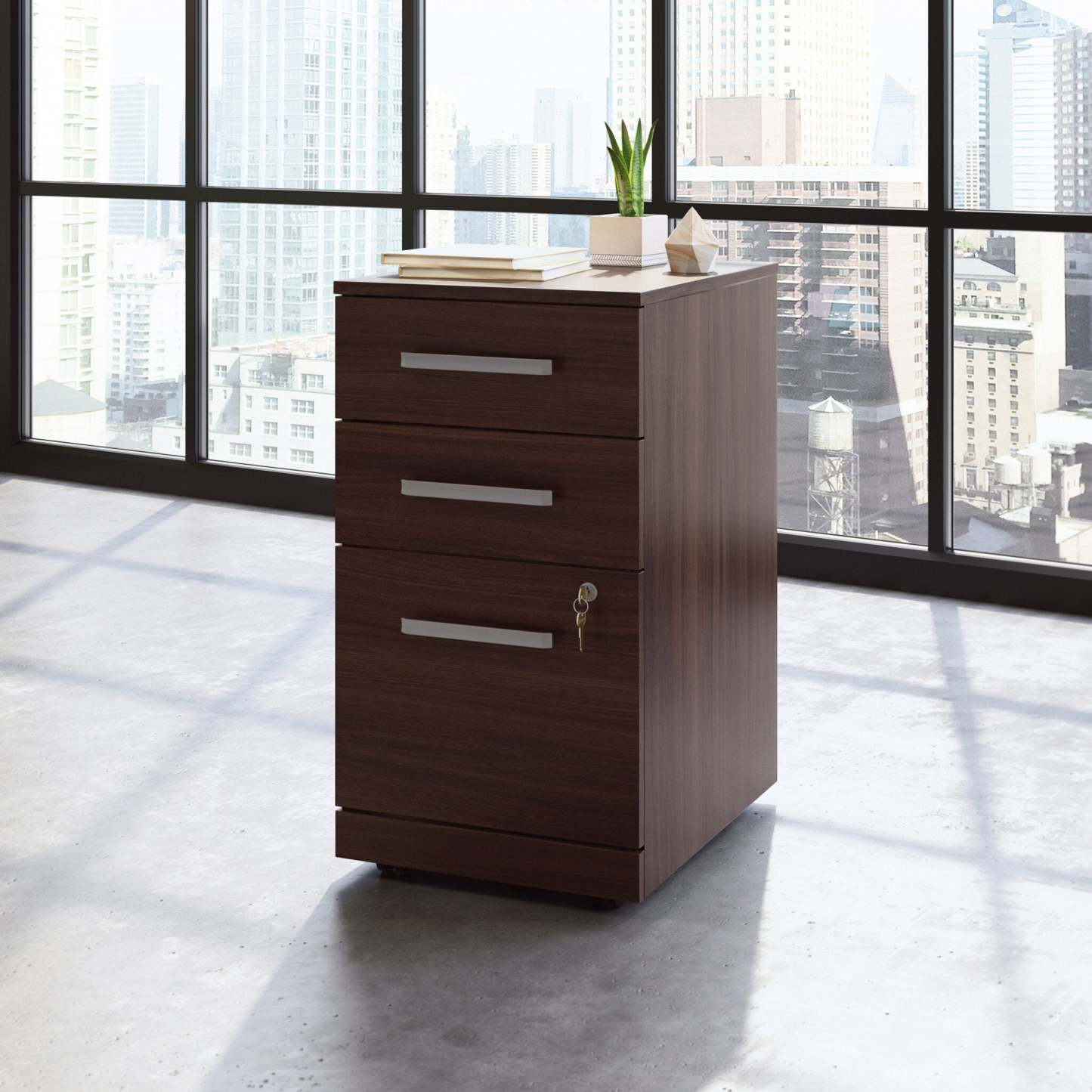 Affirm 15.55 Commercial Grade 3-Drawer Filing Cabinet - Noble Elm|Classeur Affirm de 15,55 po de qualité commerciale à 3 tiroirs - orme noble