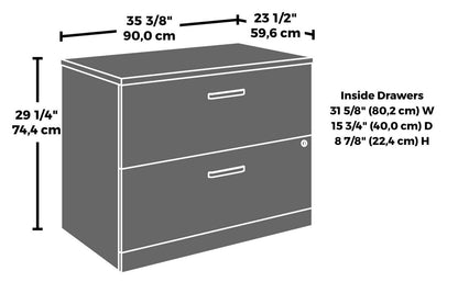 Affirm 35.43 Commercial Grade 2-Drawer Filing Cabinet - Hudson Elm|Classeur Affirm de 35,43 po de qualité commerciale à 2 tiroirs - orme Hudson