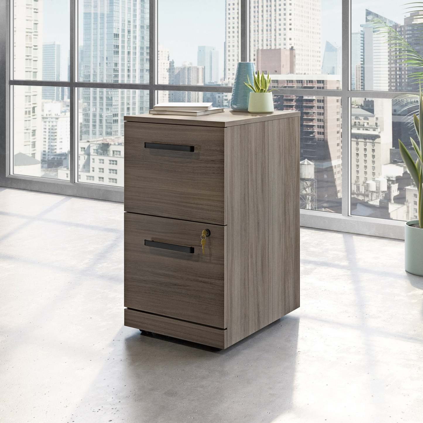 Affirm 15.55 Commercial Grade 2-Drawer Filer Cabinet - Hudson Elm|Classeur Affirm de 15,55 po de qualité commerciale à 2 tiroirs - orme Hudson