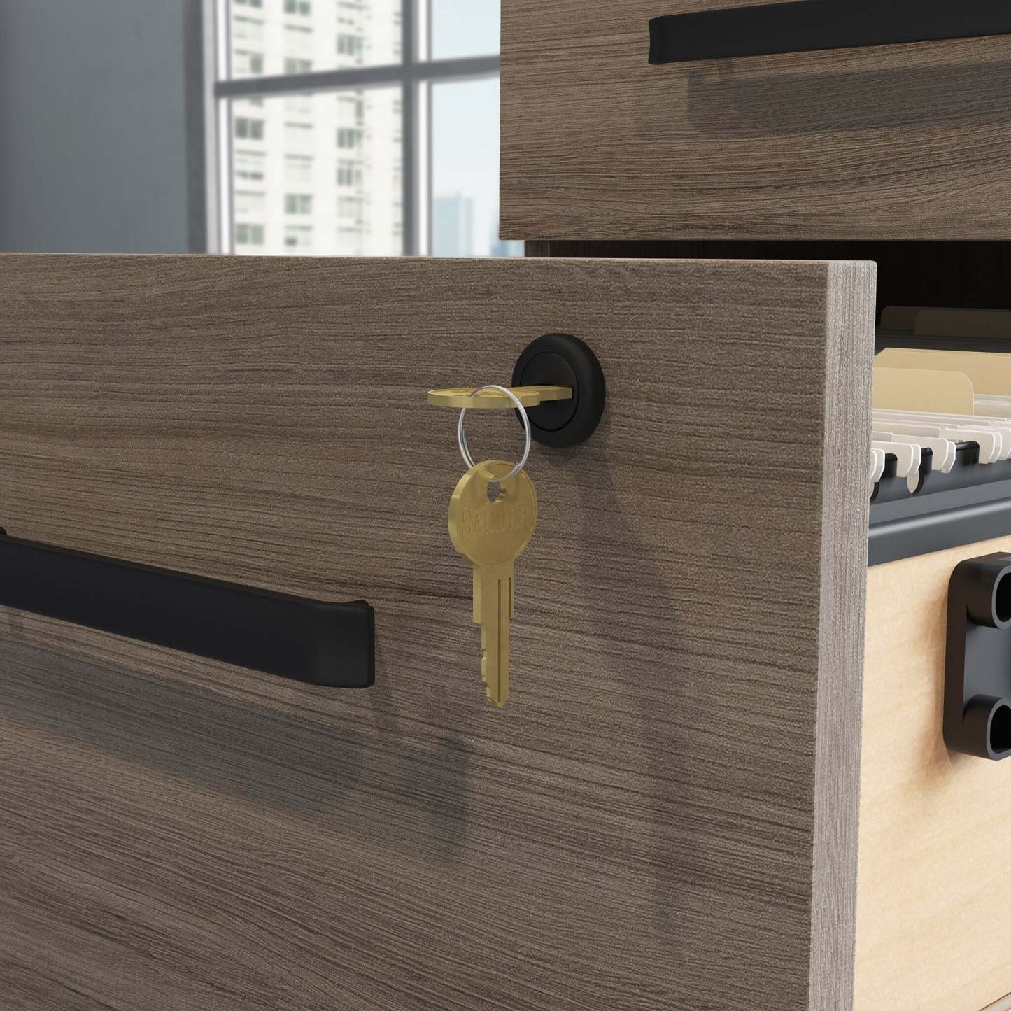 Affirm 15.55 Commercial Grade 3-Drawer Filing Cabinet - Hudson Elm|Classeur Affirm de 15,55 po de qualité commerciale à 3 tiroirs - orme Hudson