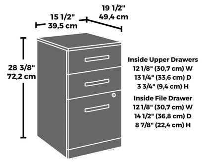 Affirm 15.55 Commercial Grade 3-Drawer Filing Cabinet - Hudson Elm|Classeur Affirm de 15,55 po de qualité commerciale à 3 tiroirs - orme Hudson