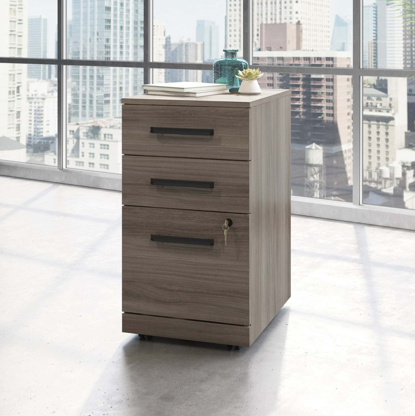 Affirm 15.55 Commercial Grade 3-Drawer Filing Cabinet - Hudson Elm|Classeur Affirm de 15,55 po de qualité commerciale à 3 tiroirs - orme Hudson