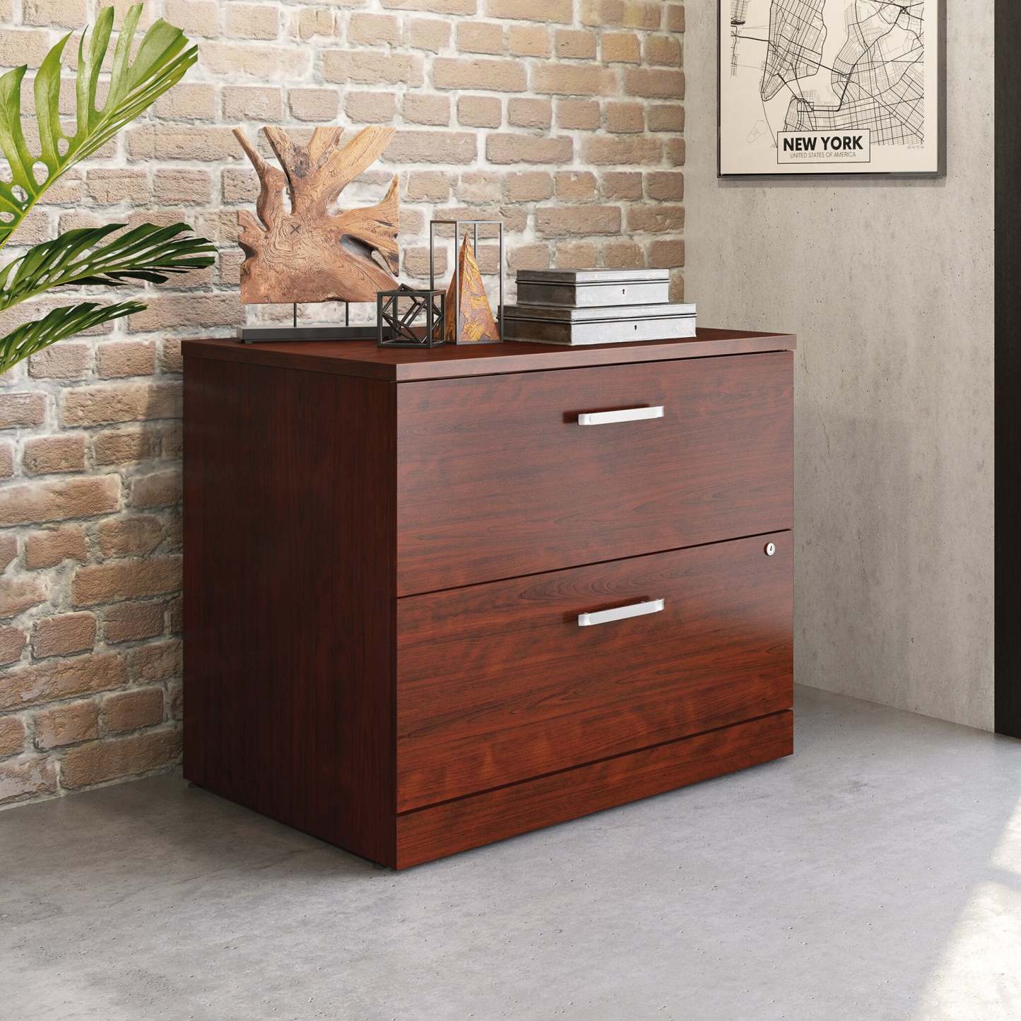 Affirm 35.43 Commercial Grade 2-Drawer Filing Cabinet - Classic Cherry|Classeur Affirm de 35,43 po de qualité commerciale à 2 tiroirs - cerisier classique