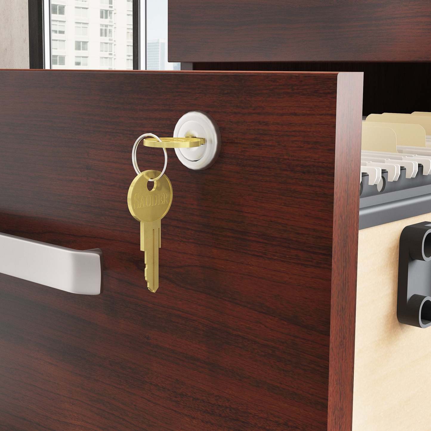 Affirm 15.55 Commercial Grade 2-Drawer Filing Cabinet - Classic Cherry|Classeur Affirm de 15,55 po de qualité commerciale à 2 tiroirs - cerisier classique