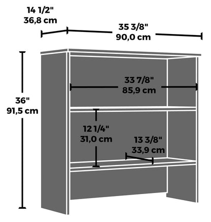 Affirm 35.43 Commercial Grade Bookcase Hutch - Hudson Elm|Crédence de style bibliothèque Affirm de 35,43 po de qualité commerciale - orme Hudson