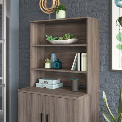 Affirm 35.43 Commercial Grade Bookcase Hutch - Hudson Elm|Crédence de style bibliothèque Affirm de 35,43 po de qualité commerciale - orme Hudson