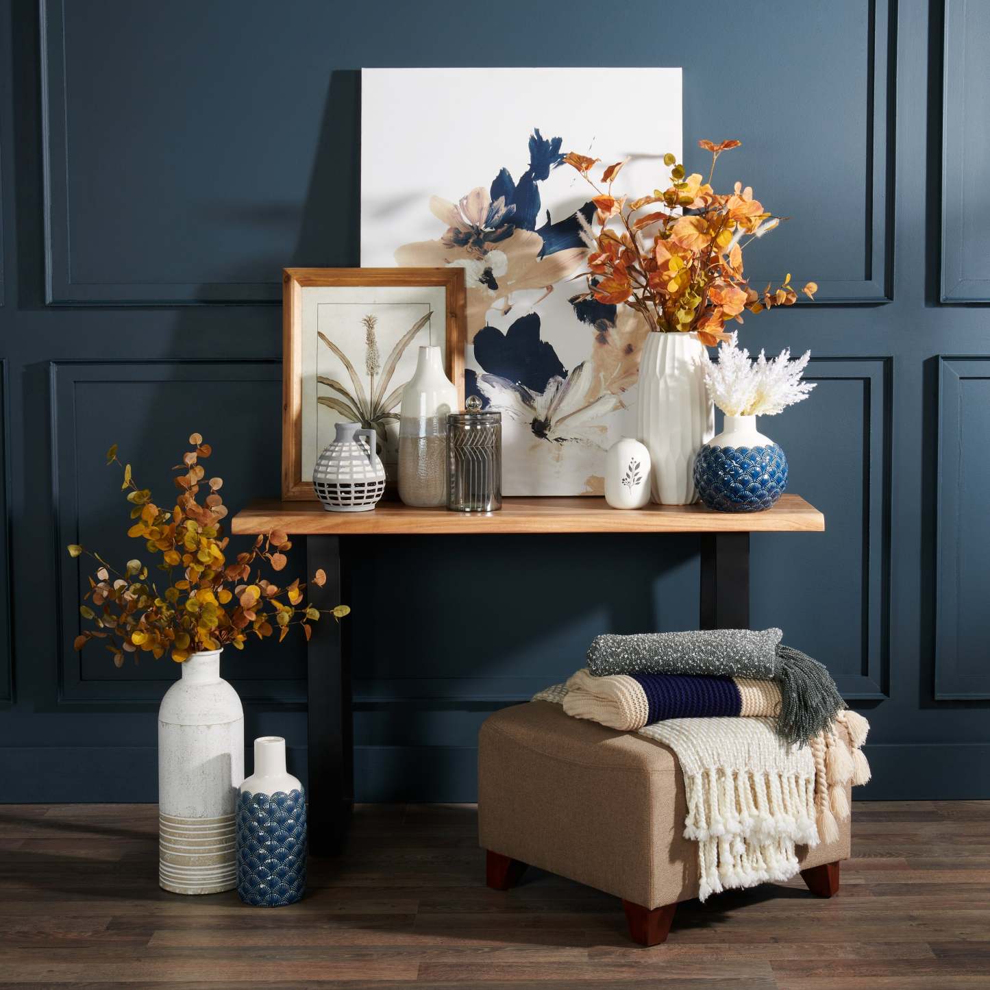 Agra 51 Rustic Sofa Table - Brown and Black with Iron Legs|Table de salon rustique Agra de 51 po - brune et noire avec pattes en fer