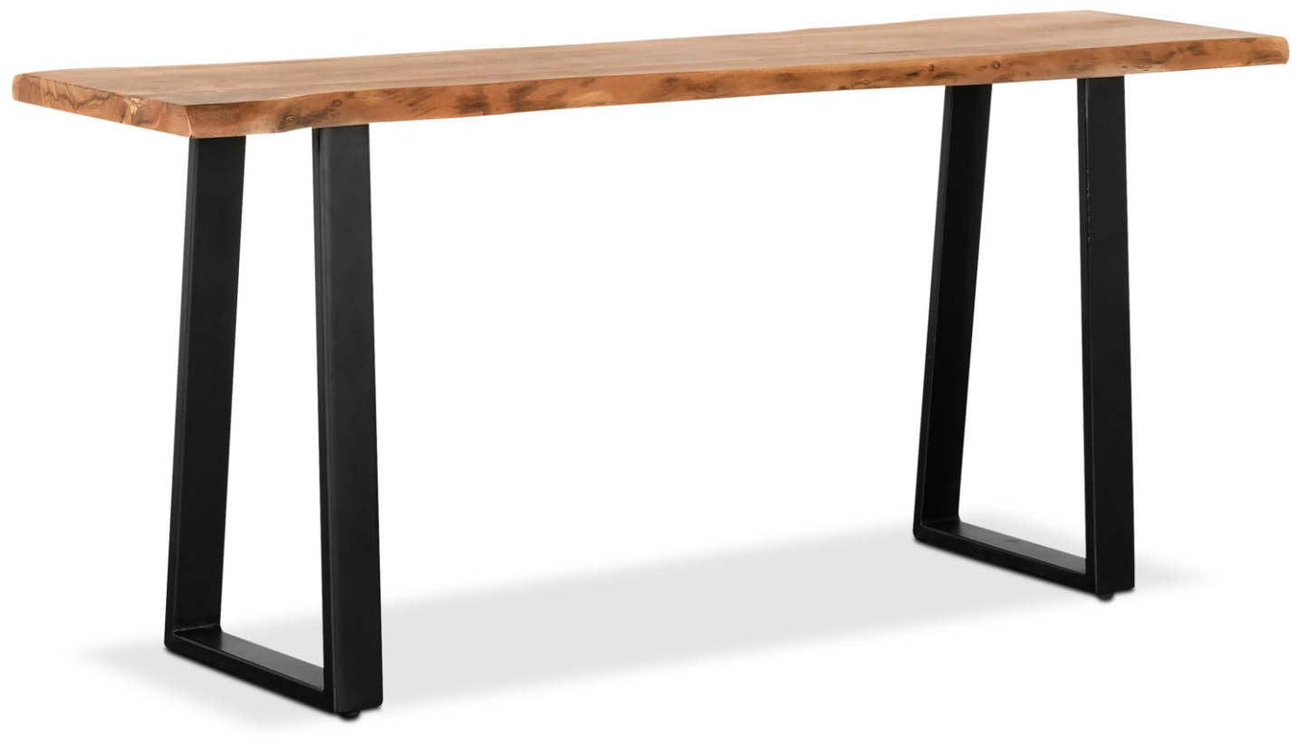 Agra 51 Rustic Sofa Table - Brown and Black with Iron Legs|Table de salon rustique Agra de 51 po - brune et noire avec pattes en fer