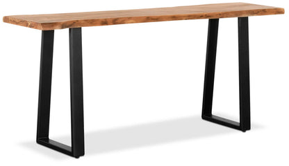 Agra 51 Rustic Sofa Table - Brown and Black with Iron Legs|Table de salon rustique Agra de 51 po - brune et noire avec pattes en fer