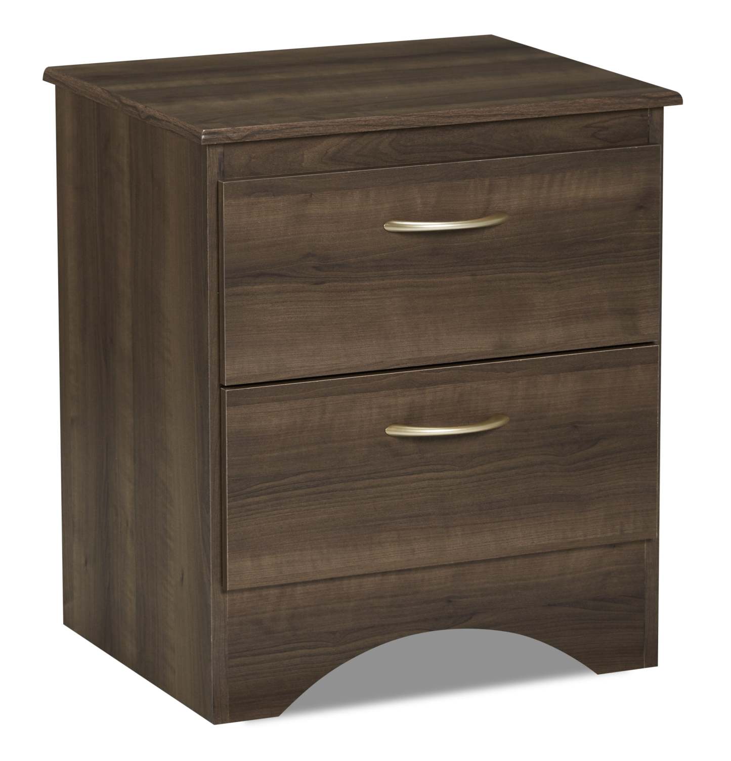 Table de chevet à 2 tiroirs Aida, 19,2 L x 22,2 H, fabriquée au Canada - Marron | Table de nuit Aida de 19,2 po (L) x 22,2 po (H) à 2 tiroirs, fabriquée au Canada - brune