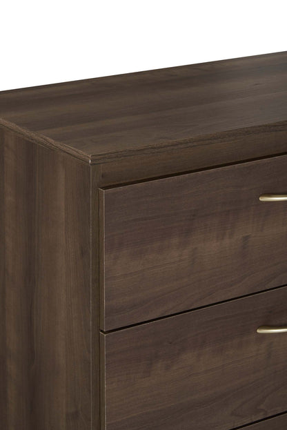 Commode de chambre à coucher Aida, 4 tiroirs, 28 L x 37,3 H, Fabriquée au Canada - Marron | Commode verticale Aida de 28 po (L) x 37,3 po (H) à 4 tiroirs pour la chambre à coucher, fabriquée au Canada - brune