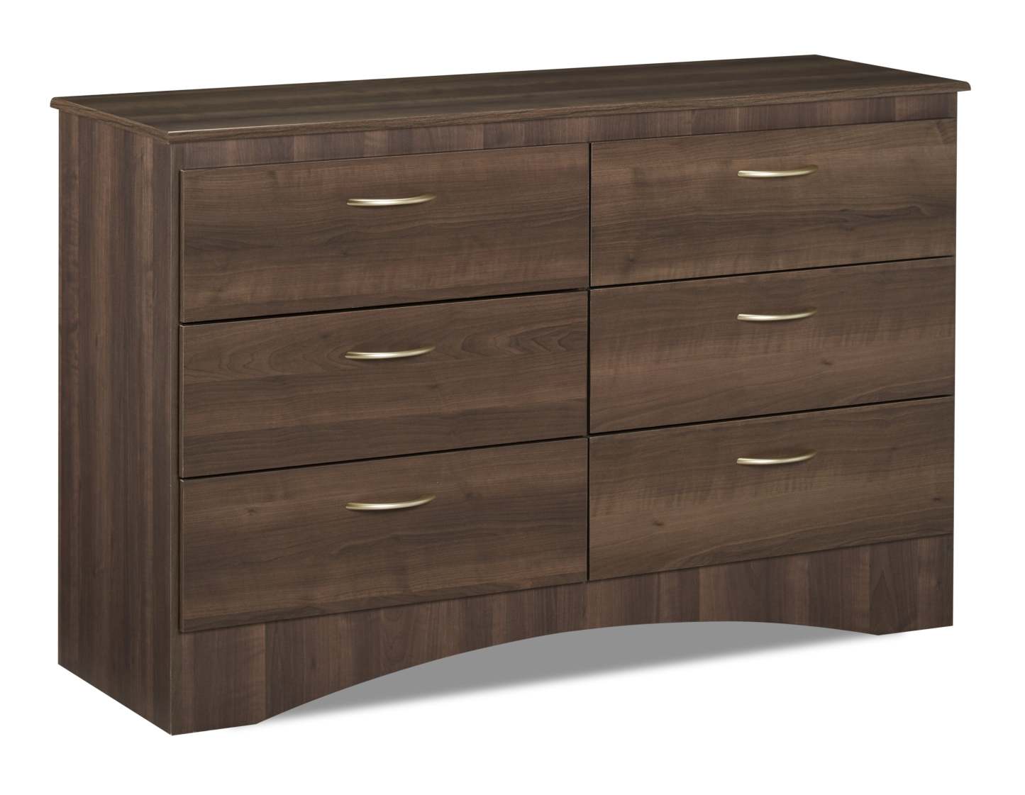 Commode à 6 tiroirs pour chambre à coucher Aida, 49,5 L x 29,8 H, fabriquée au Canada - Brun | Commode Aida de 49,5 po (L) x 29,8 po (H) à 6 tiroirs pour la chambre à coucher, fabriquée au Canada - brune