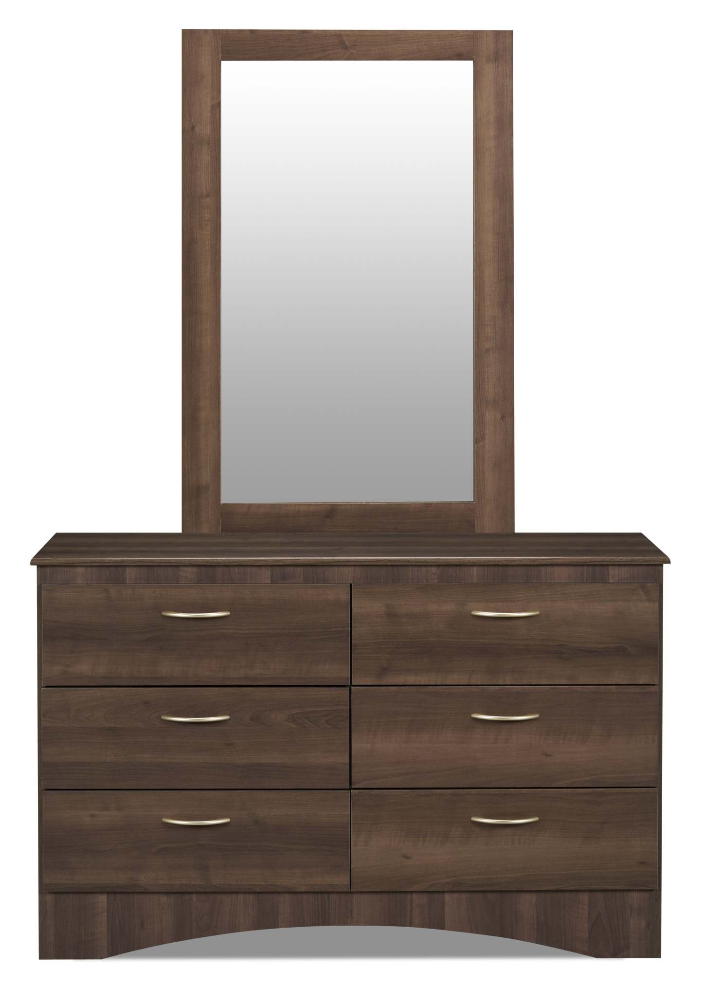 Commode à 6 tiroirs pour chambre à coucher Aida, 49,5 L x 29,8 H, fabriquée au Canada - Brun | Commode Aida de 49,5 po (L) x 29,8 po (H) à 6 tiroirs pour la chambre à coucher, fabriquée au Canada - brune