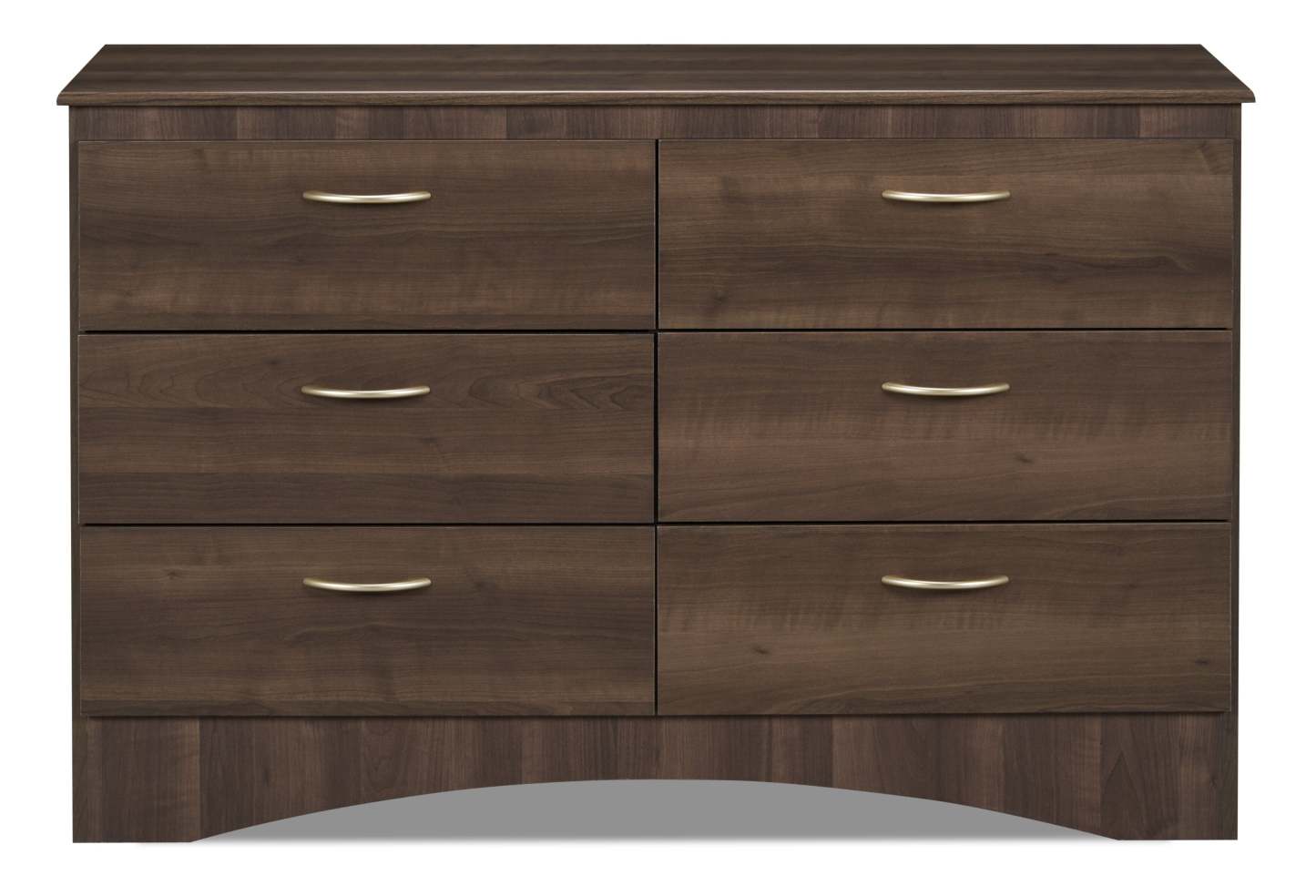 Commode à 6 tiroirs pour chambre à coucher Aida, 49,5 L x 29,8 H, fabriquée au Canada - Brun | Commode Aida de 49,5 po (L) x 29,8 po (H) à 6 tiroirs pour la chambre à coucher, fabriquée au Canada - brune