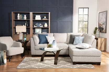 Aimy 28 Chaise d'appoint en tissu aspect lin avec pieds cylindriques en bois - Gris clair | Fauteuil d'appoint Aimy de 28 po en tissu d'apparence lin avec pattes cylindriques en bois - gris clair