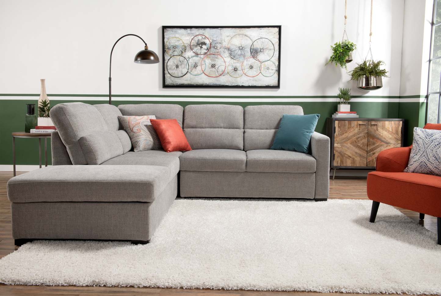 Aimy 28 Chaise d'appoint en tissu aspect lin avec pieds cylindriques en bois - Orange | Fauteuil d'appoint Aimy de 28 po en tissu d'apparence lin avec pattes cylindriques en bois - orange