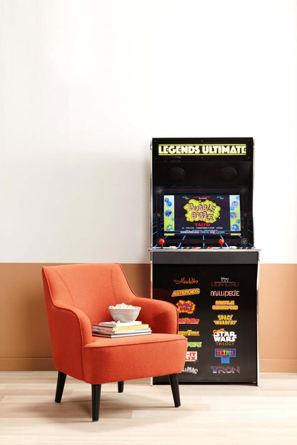 Aimy 28 Chaise d'appoint en tissu aspect lin avec pieds cylindriques en bois - Orange | Fauteuil d'appoint Aimy de 28 po en tissu d'apparence lin avec pattes cylindriques en bois - orange