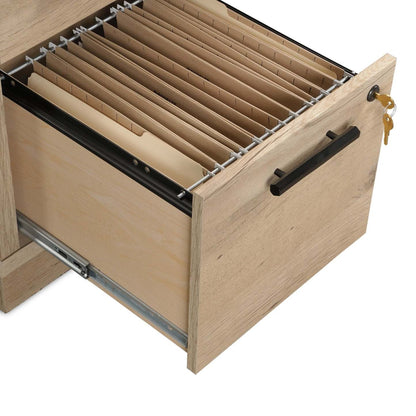 Bureau de direction Akira de 29,53 po à 6 tiroirs - chêne clair