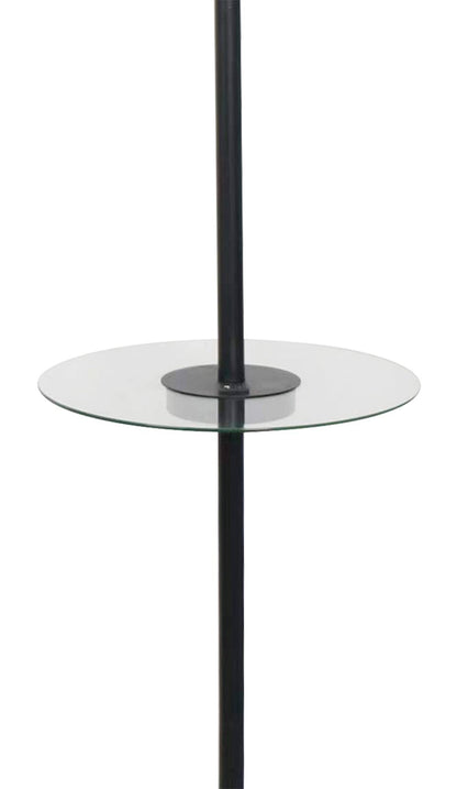 Kort &amp; Co. Alban 26 Black Lampadaire avec chargement USB et table d'appoint intégrée|Lampe à pied Alban de Kort &amp; Co. de 26 po noire avec recharge USB et table d'appoint intégrée