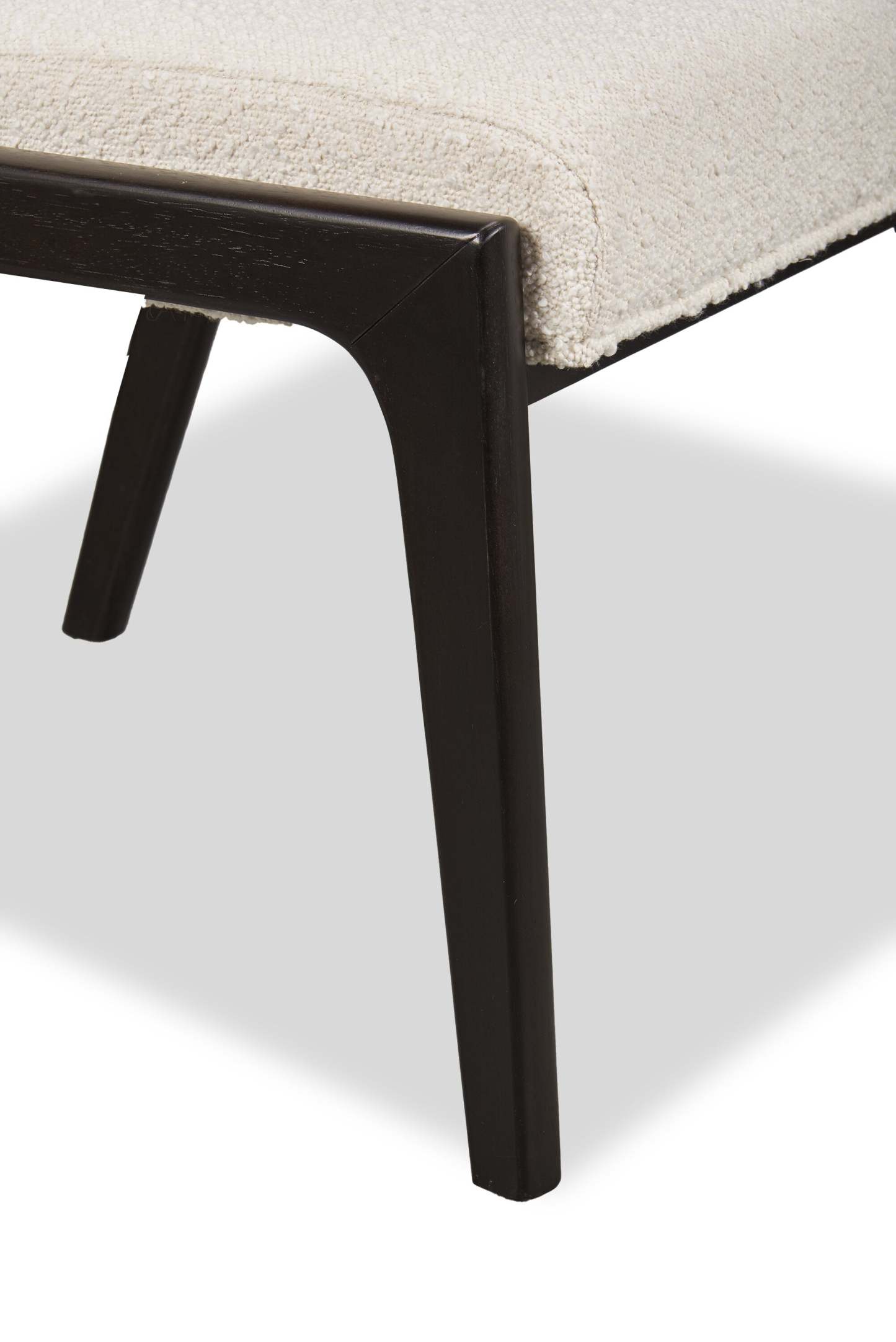 Chaise de salle à manger Alma avec tissu bouclé - Noir charbon et blanc | Chaise de salle à manger Alma en tissu bouclé - anthracite noir et blanche