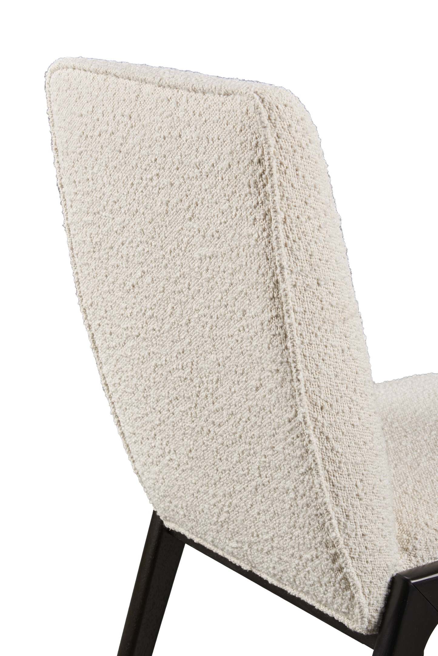 Chaise de salle à manger Alma avec tissu bouclé - Noir charbon et blanc | Chaise de salle à manger Alma en tissu bouclé - anthracite noir et blanche