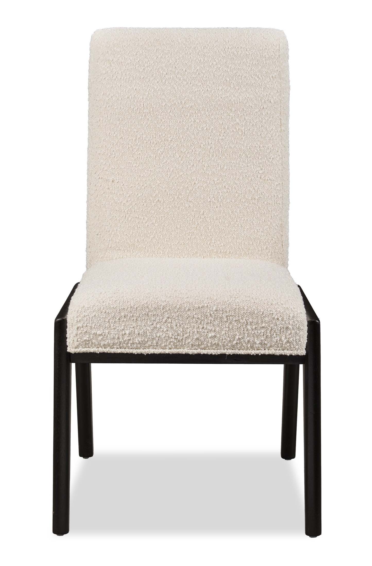Chaise de salle à manger Alma avec tissu bouclé - Noir charbon et blanc | Chaise de salle à manger Alma en tissu bouclé - anthracite noir et blanche
