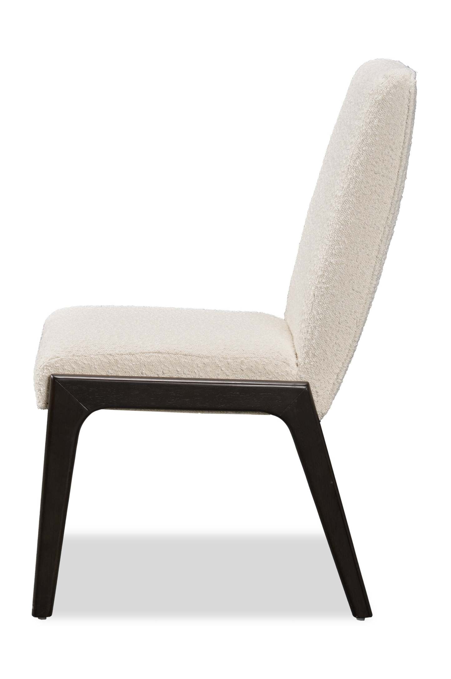 Chaise de salle à manger Alma avec tissu bouclé - Noir charbon et blanc | Chaise de salle à manger Alma en tissu bouclé - anthracite noir et blanche