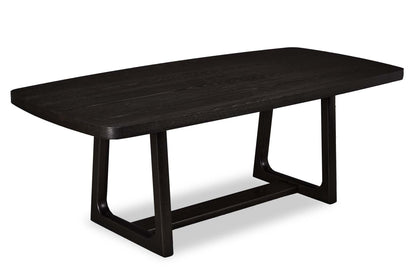 Table de salle à manger Alma de 86 po (L) avec base à tréteaux - anthracite noir | Alma Dining Table with Trestle Base, 86W - Charcoal Black