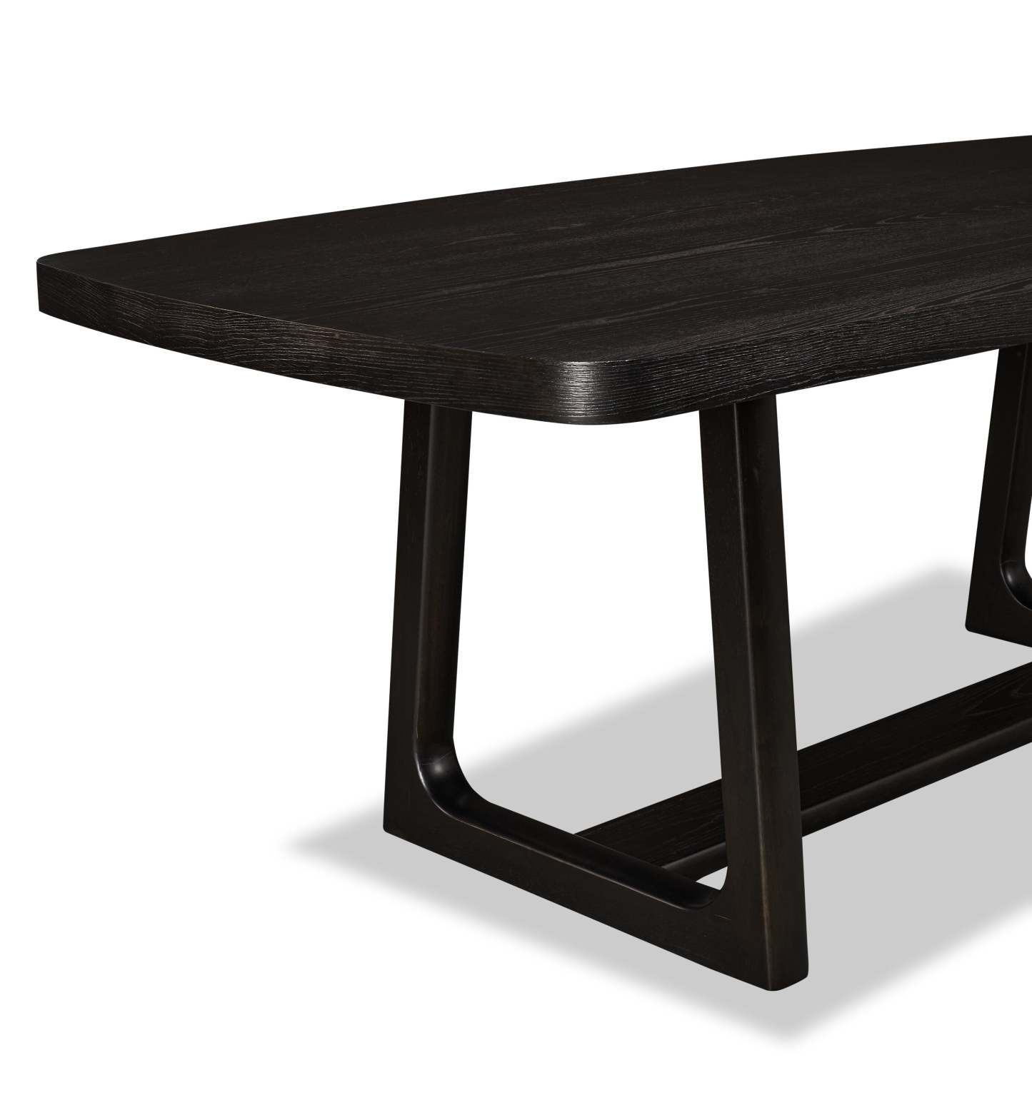 Table de salle à manger Alma de 86 po (L) avec base à tréteaux - anthracite noir | Alma Dining Table with Trestle Base, 86W - Charcoal Black