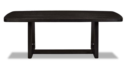 Table de salle à manger Alma de 86 po (L) avec base à tréteaux - anthracite noir | Alma Dining Table with Trestle Base, 86W - Charcoal Black