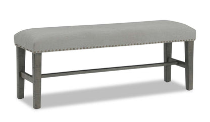 Banc de salle à manger Alto avec tissu d'apparence lin, 46 W - Gris | Banc de salle à manger Alto de 46 po (L) en tissu d'apparence lin - gris