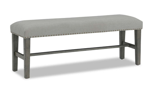 Banc de salle à manger Alto avec tissu d'apparence lin, 46 W - Gris | Banc de salle à manger Alto de 46 po (L) en tissu d'apparence lin - gris