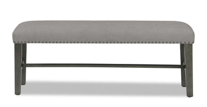 Banc de salle à manger Alto avec tissu d'apparence lin, 46 W - Gris | Banc de salle à manger Alto de 46 po (L) en tissu d'apparence lin - gris