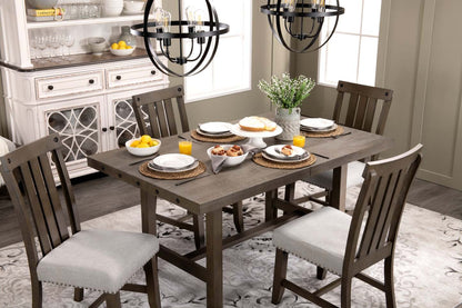 Table de salle à manger Alto avec extension 65-83 W, base à tréteaux - Gris | Table de salle à manger Alto de 65 po à 83 po (L) avec rallonge et base à tréteaux - grise