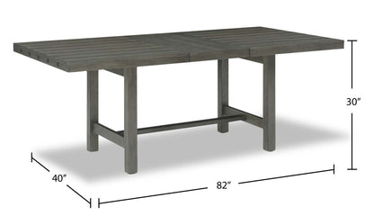 Table de salle à manger Alto avec extension 65-83 W, base à tréteaux - Gris | Table de salle à manger Alto de 65 po à 83 po (L) avec rallonge et base à tréteaux - grise