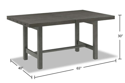 Table de salle à manger Alto avec extension 65-83 W, base à tréteaux - Gris | Table de salle à manger Alto de 65 po à 83 po (L) avec rallonge et base à tréteaux - grise