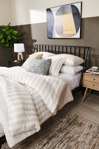 Ensemble d'édredon Ambrose 3 pièces pour lit double/grand lit - Gruau | Ensemble d'édredon Ambrose de 3 pièces pour lit double ou grand lit - avoine