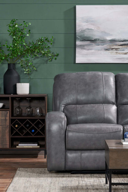 Serveur de salle à manger Amos avec rangement et casier à vin intégré, 45 W - Marron vieilli | Desserte de salle à manger Amos de 45 po (L) avec rangement et support à vin intégré - brun vieilli