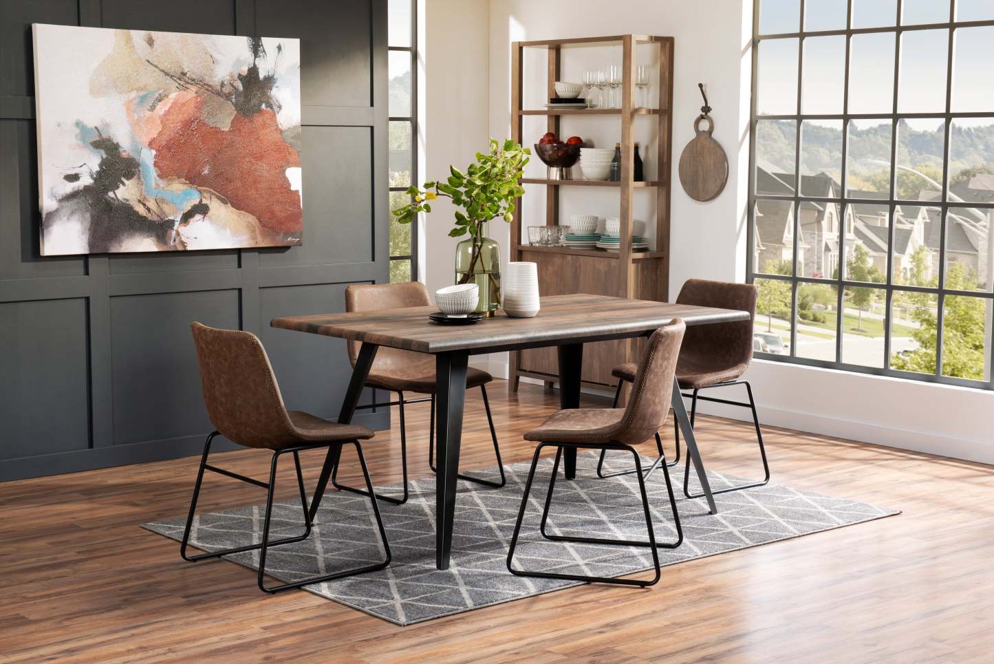 Amos Dining Table, Metal, 60W - Grey | Table de salle à manger Amos de 60 po (L) en métal - grise