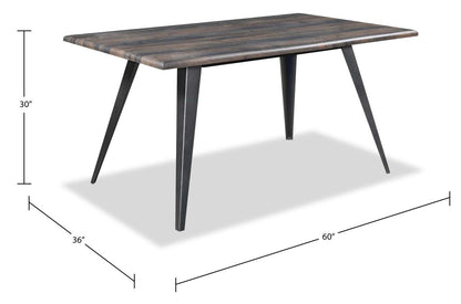 Table à manger Amos, métal, 60 W - gris | Table de salle à manger Amos de 60 po (L) en métal - grise