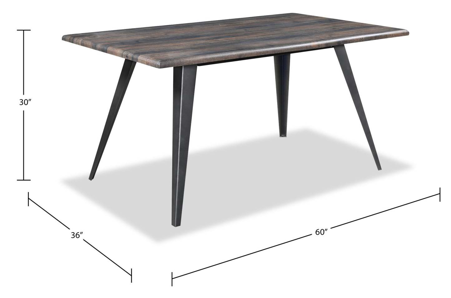 Amos Dining Table, Metal, 60W - Grey | Table de salle à manger Amos de 60 po (L) en métal - grise