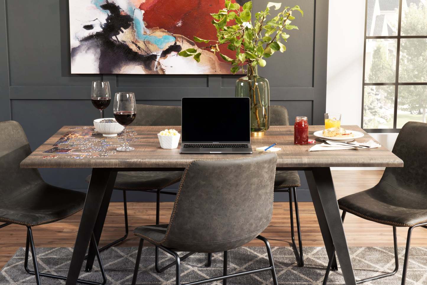Amos Dining Table, Metal, 60W - Grey | Table de salle à manger Amos de 60 po (L) en métal - grise