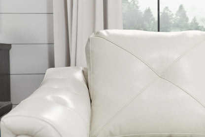 Canapé Andi 40 en tissu d'apparence cuir avec capitonnage de boutons - Beige | Canapé Andi de 40 po en tissu d'apparence cuir avec capitonnage - beige