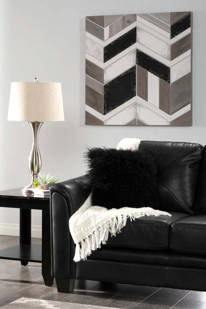 Andi 84 po canapé en tissu d'apparence cuir avec capitonnage - noir | Canapé Andi de 84 po en tissu d'apparence cuir avec capitonnage - noir